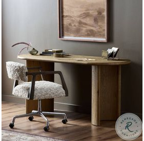 Paden Worn Oak 65" Oval Desk