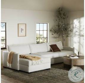 Wickham Alameda Snow Performance Fabric 2 Piece LAF Storage Chaise Sleeper Sectional