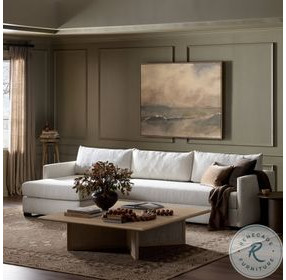 Wickham Alameda Snow Performance Fabric 2 Piece LAF Sleeper Sectional Chaise