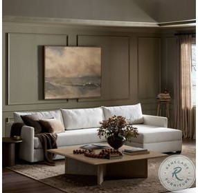 Wickham Alameda Snow Performance Fabric 2 Piece RAF Storage Sectional