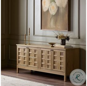 Alessio Aged Natural Oak Veneer 66" Media Console