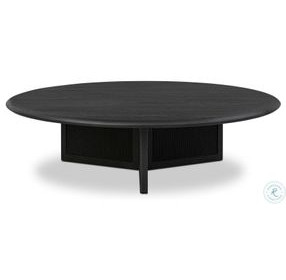 Rosenell Black Oak Veneer Round Occassional Table Set