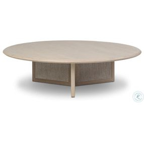 Rosenell Natural Oak Veneer Round Occassional Table Set