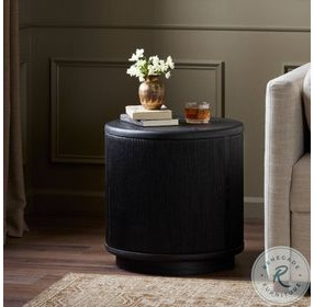 Rosenell Black Oak Veneer Round End Table