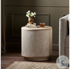 Rosenell Natural Oak Veneer Round End Table