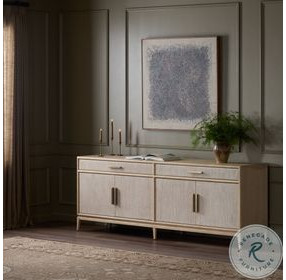 Rosenell Natural Oak Veneer 2 Drawer Sideboard