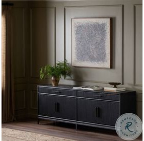 Rosenell Black Oak Veneer 2 Drawer Sideboard