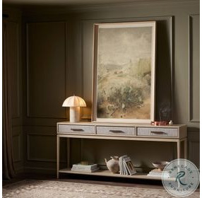 Rosenell Natural Oak Veneer 78" Console Table