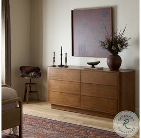 Paden Seasoned Brown Acacia 6 Drawer Dresser