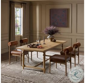 Blinn Worn Oak Veneer Leaf 88" Extendable Oval Dining Table