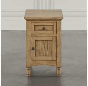 Brentwood Cascade Oak End Table with USB Charging