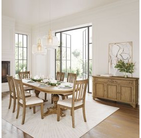 Brentwood Cascade Oak Extendable Oval Dining Room Set