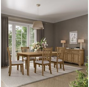 Brentwood Flax and Cascade Oak Upholstered Dining Chair Set of 2