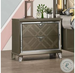Skylar Dark Champagne 2 Drawer Nightstand
