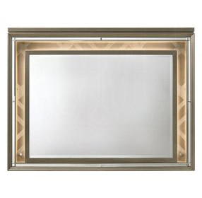 Skylar Dark Champagne Rectangular Dresser Mirror with LED