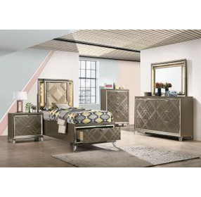 Skylar Dark Champagne Rectangular Dresser Mirror with LED