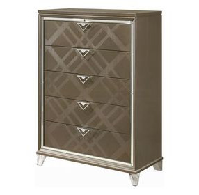 Skylar Dark Champagne 5 Drawer Chest