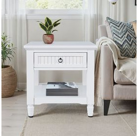Westport White Square End Table