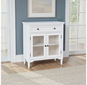 Westport White 2 Glass Door Accent Cabinet