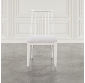 Westport White Upholstered Slat Back Dining Chair Set of 2