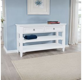 Westport White 50" Sofa Console Table