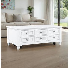 Westport White Rectangular Cocktail Table