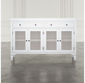 Westport White 4 Glass Door Sideboard