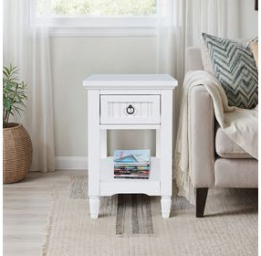 Westport White Rectangular Chairside End Table