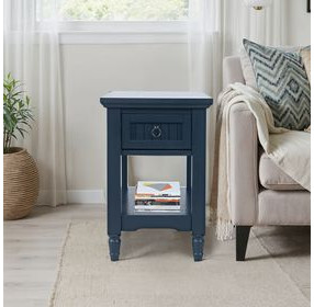 Westport Navy Square Chairside End Table