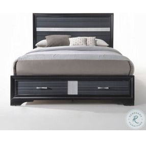 Naima Black Panel Storage Bedroom Set