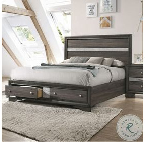 Naima Gray Queen Panel Bed with Storage