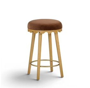 Oodle Bronze Performance Vegan Mohair Upholstered Counter Height Stool