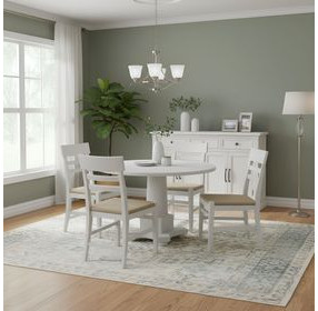 Hampton White Round Dining Room Set