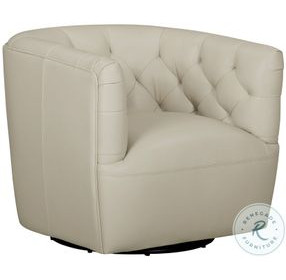 Maelis Taupe Leather Swivel Chair