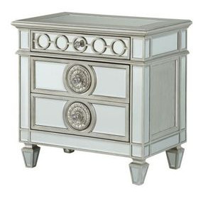Varian Silver 3 Drawer Nightstand