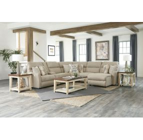 McPherson Buff and Winter 6 Piece Modular Power Reclining Sectional with USB Charging