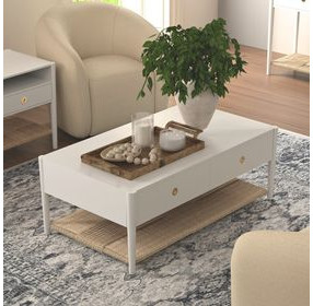 Cleo White Rectangular Occassional Table Set