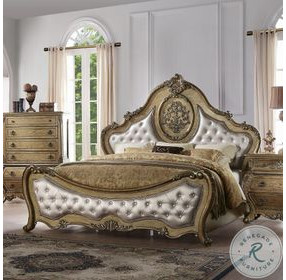 Ragenardus Vintage Oak King Upholstered Panel Bed