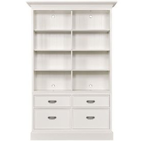 Structures White Double Storage Bookcase with 8 Shelves