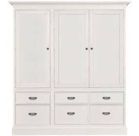 Structures White 81" Triple Storage Display with 6 Drawers