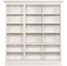 Structures White Triple Bookcase with 18 Shelves