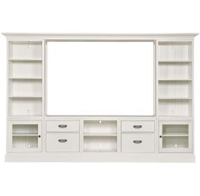 Structures Quintuple White 131" Entertainment Center with 2 Doors