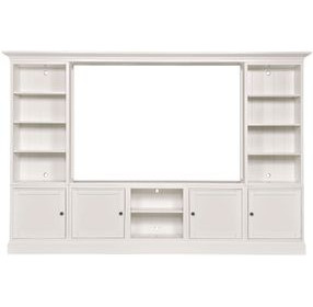 Structures Quintuple White 131" Entertainment Center with 4 Doors