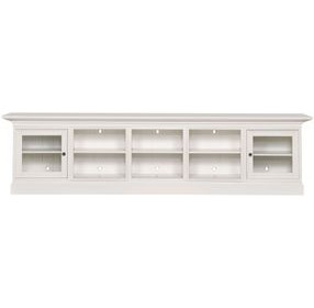 Structures Quintuple White 131" Entertainment Console with 2 Doors