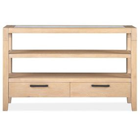 Somerset Butternut Open Glass Top Buffet