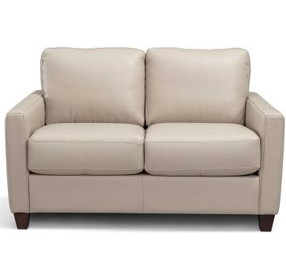 Millbrook Savino Taupe Leather Loveseat