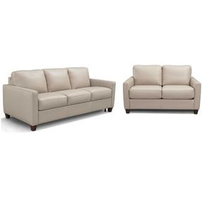 Verona Savino Taupe Leather Living Room Set
