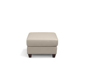 Verona Taupe Plain Leather Upholstered Rectangular Ottoman