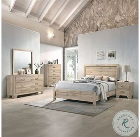Miquell Natural Panel Bedroom Set