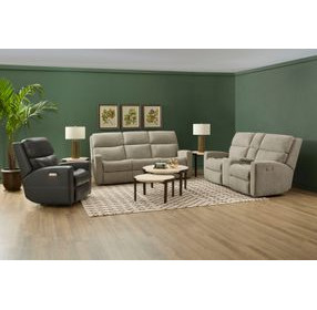 Score Beige 74" Zero Gravity Power Reclining Loveseat with Console and USB Charging